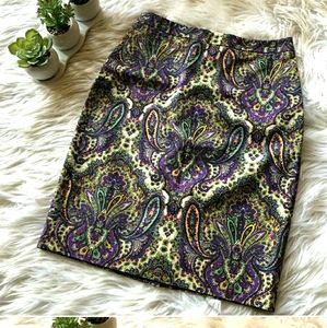 J Crew pencil skirt No 2 paisley 00P